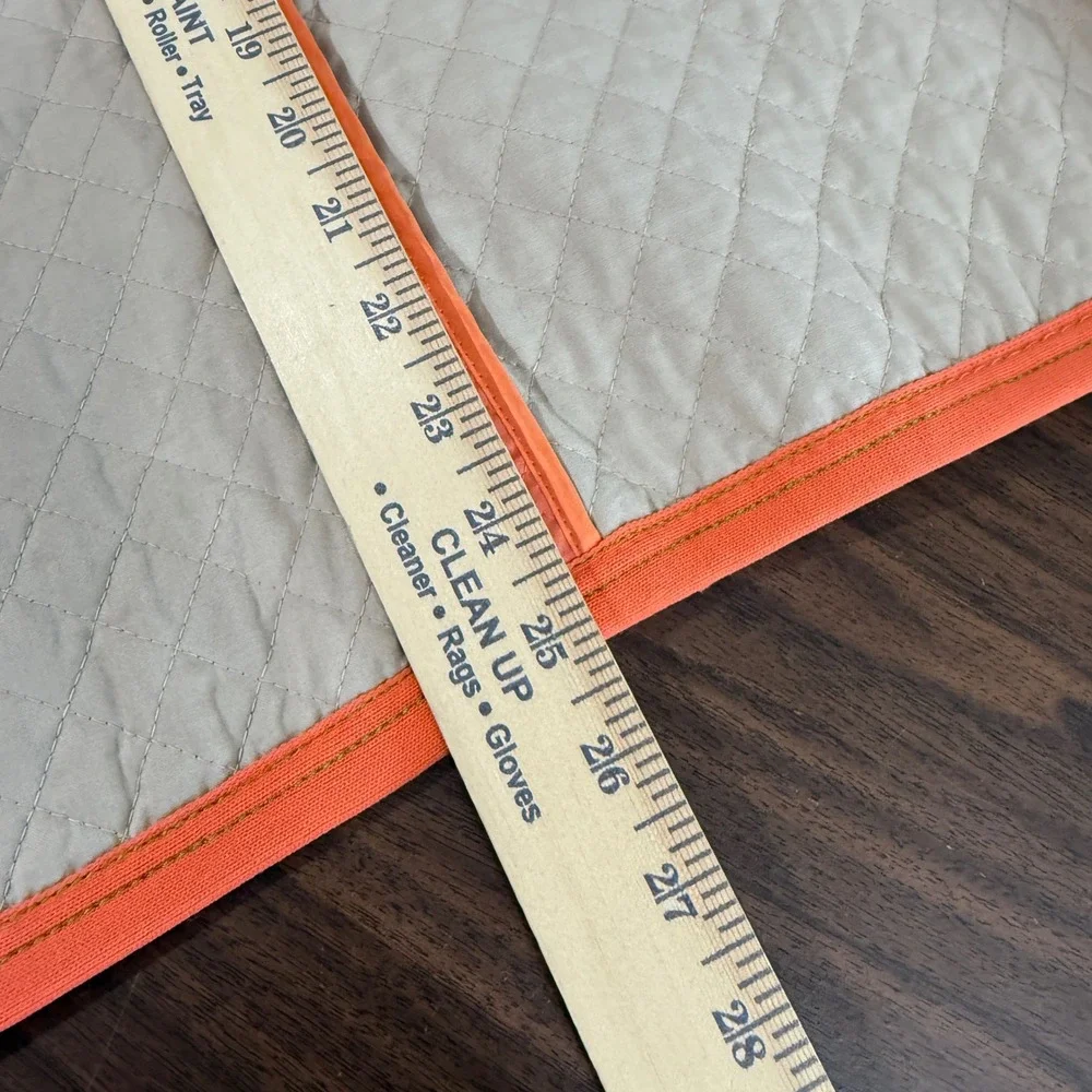 Evan Picone Womens 20W Pre-Owned Quilted Blazer Coral Orange Trim Open Barn Coat